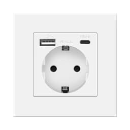 NYWP Wall USB Plug with EU Standard Double Plug 16A Wall Embedded AC 110V-250V New Style Panel Room Socket