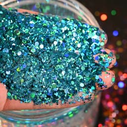 50g Holographic Mixed Hexagon Shape Chunky Irediscent Nail Art Glitter Flakes Laser Sparkly Sequins Slices Nail Art Decoration
