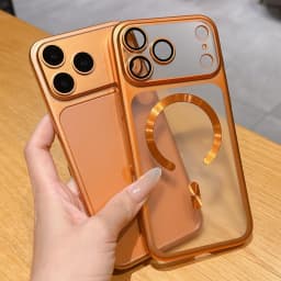Luxury Matte Plating for Magsafe Case for iPhone 18 17 Pro Max 16 15 Hard Shockproof Lens Film Translucent Cover for iPhone Air
