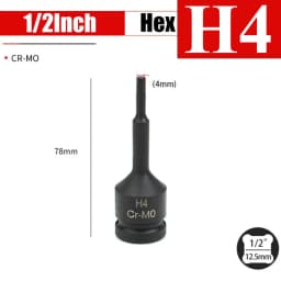 1/2inch Impact Hex Socket Electric Drill Socket Adapter Air Impact Wrench Hex Head Socket H4~H22 Screw Tap Socket Adapter