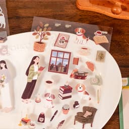 Mr. Paper 3 Packs Starry River Forest Theme PET Stickers, 6 Sheets Transparent Decals for Scrapbook Journal Photo Album Decor