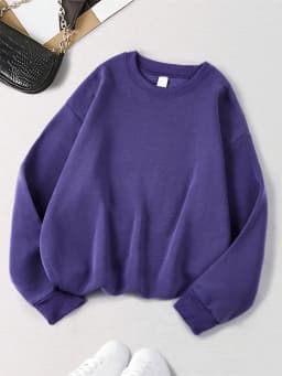2026 Winter Womens Solid Hoodies Basic Warm Fleece Sweatshirt Soft Breathable O-Neck Pullover Casual Oversize Female Clothes