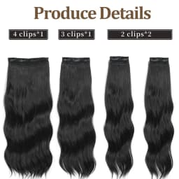 Bio Body Wave Clip In Hair Extensions 22 Inches 4 pcs/lot 220g Soft Natural Heat Resistant Fiber Clip In Synthetic Hair