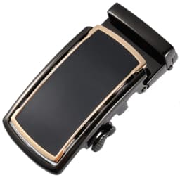 Automatic Ratchet Leather Belt Buckle Mens Solid Buckle Only for 3.5cm/1.38in Leather Strap Cool Gold Black Belt Buckle