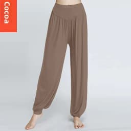 New Yoga Women's Square Dance Practice Pants Modal Cotton Elastic Large Size Loose Lantern Pants Summer Thin Model
