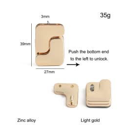 2/5/10Sets Satin silver Metal Square Tiny Bag Turn Lock Twist Lock Clasp For Women Handbag Shoulder DIY Hardware Accessories