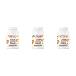 Turmeric Curcumin 95% Capsules Ease Joint Stiffness Soreness, Elevate Antioxidant Levels Black Pepper Ginger 120 Veggie Count