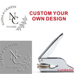 Customize Embossing Stamp Wedding Monogram Embosser Stamp, Personalized 2 Initials Embosser Stamp, Wedding Gift, Hand Held Embos