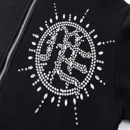 Mixed Emotion Rhinestone Hooded Pullover Hoodie Jacket, Mixed Emotion Casual Long Pants