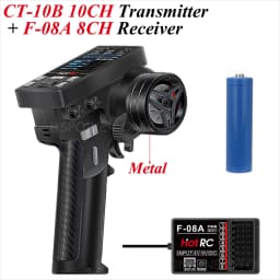 HotRC CT10B 10CH Channel Transmitter CT-10B 2.4G Remote Control 18650 Battery F-10A F-01A 6/8/10CH Gyro Receiver for RC Car Boat