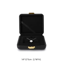 Oirlv Black Jewelry Organiser Boxes PU Leather Ring Earring Jewelry Set Box Jewel cases of precious metal Storage Box Gifts Box