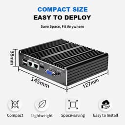 Topton Compact Mini PC Fanless Intel Celeron N2840 N2930 J1800 Dual LAN DDR3L MSATA SSD Firewall NAS Computer Homelab Server