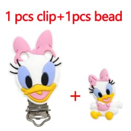 2pcs/set Silicone Cartoon Animal Pacifier Clip Molar Bead DIY Pacifier Chain Jewelry Accessories