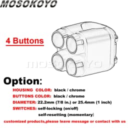 3&4 Buttons Motorcycle Switch 22mm 25mm Handle Controller Switches M-Unit Lights Starter Horn Universal 7/8" 1" Handlebar Switch