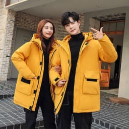 Men Mid Length Workwear Down Parkas Men Couple Fashion Down Parkas Men White Duck Down Casual Warm Winter New Stylish Parkas