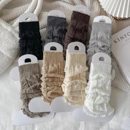 Y2k Boot Cuffs Cover Knitted Knee Sleeves for Women Winter Warm Foot Cover Long Socks Leg Warmers Solid Lolita Crochet Heap Sock