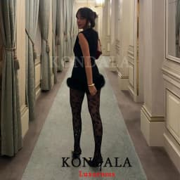 KONDALA Sexy Chic Black Fur Patchwork Shorts Women Fashion 2026 Party Evening Club Wide Leg Shorts Elegant Y2K Girl New Year
