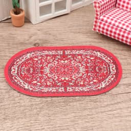1Pc 1:12 Dollhouse Miniature Floor Rug Mat Turkish Woven Cover Carpet Model Bedroom Living Room Decor Toy Doll House Accessories