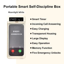 Transparent Phone Lock Box with Display Screen Self-Discipline Device Smart Timer Phone Lock Box for Student Phone Time Manager