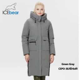 ICEbear 2023 Winter Women Jacket Long Cotton Big Pockets Ladies Coat Women's Thickened Warm Parka GWD22578-1D