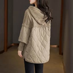Down Cotton Jacket 2025 Comfortable Elegant Loose Women's Winter Parka Hooded Splicing Appear Thin Female Knitting Jacket