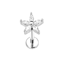 ASTM F136 G23 Titanium Flower Moon Heart Threadless Piercing Leaf Drop Pin Push in Lip Stud Daith Conch Earring 16G 18G 20G