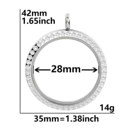 5Pcs 20-40mm Stainless Steel Glass Memory Cremation Urn Locket Pendant Openable Round Reliquary Photo Medaillon Colgantes