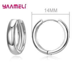 100% Real 925 Sterling Silver Earrings Statement Heart Star Square Round Geometric Hoop Flexible Earwire Leverback Women Jewelry