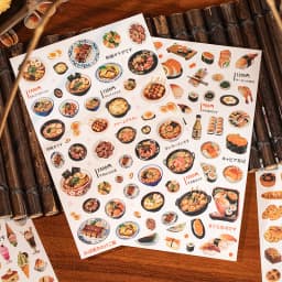 2 pcs Delicious Food Sticker Retro Hand Account Die cutting Sticker Pack Collage Journal Scrapbooking Stickers Office Stationery