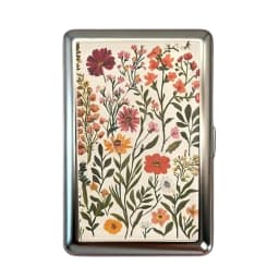 Vintage Style Slim Cigarette Case Thin Art Deco Design Slim Wallet Blunt Case Easy Snap Versatile Card & Cash Case for Women Men