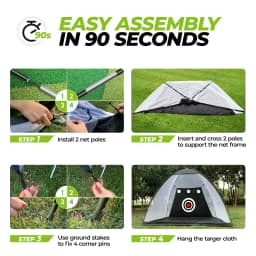 Golf High Impact Hitting Practice Net Golf Hitting Cage Indoor Outdoor Professional Exercise Practice Training Auxiliary Set