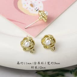 10pcs Pearl Stud Earrings Settings Handmade Roun Hollow Love Heart Earrings Connectors for DIY Jewelry Making Findings