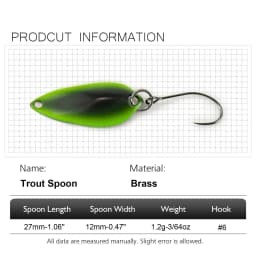 COUNTBASS 1PC 3/64oz 1.2g Casting Spoon Fishing Lure for Trout Pike Bass
