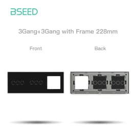 BSEED EU Standard Touch Light Switch Panel With Wall Socket Frames 228mm Metal Base Included Glass Frame Without Switch Part