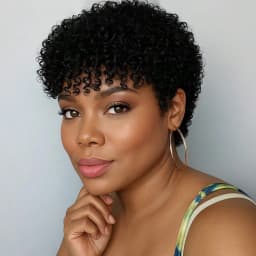 Afro Curly Wave Human Wig Short Pixie Cut Wig Fluffy Jerry Curly Wigs for Women Human Hair Wig Machine-Made 180% Density