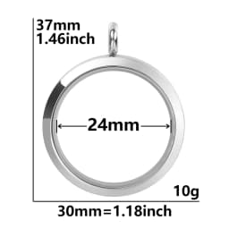 5Pcs 20-40mm Stainless Steel Glass Memory Cremation Urn Locket Pendant Openable Round Reliquary Photo Medaillon Colgantes