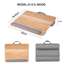 MUMUCC Wooden Suspended Bed Laptop Desk, Portable 15 Inch Bed Study Table with Handle, Sponge Cushion & ABS Slot, Compact