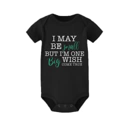 I May Be Amall But I'm One Big Wish Come Ture Baby Romper Newborn Bodysuit Short Sleeve Jumpsuit IVF Success NICU Baby Clothes
