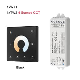 LED Smart Dimmer 2 CH 12V 24V 36V CCT LED Strip Dimming Controller Kit 2.4G RF Remote Control 4 Zone Touch Switch For TUYA Wifi