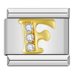 Hapiship Shiny CZ 26 Letters A-Z Italian Charms Gold Plated 9mm Stainless Steel Modular Bracelet DIY Jewelry DJ2479