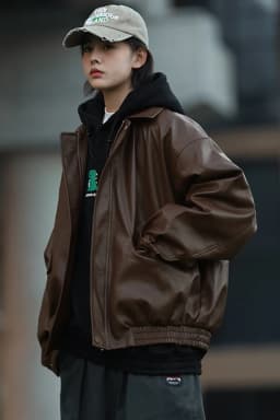 Cool Brown Leather Jacket Women's Motorcycle Style Spring Autumn Winter Fashionable Vintage American High-End Feel Short Coat