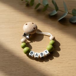 Personalized Baby Pacifier Clip Custom Name Silicone Crown Beads Heart Wooden Holder Handmade Teether Chain BPA Free Gift