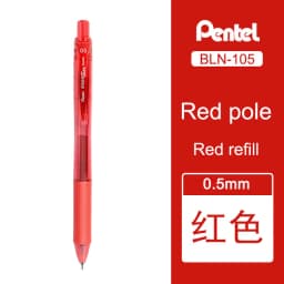 1 Pcs Pentel Gel Pen BLN105 Needle Tip Writing Smooth Quick Dry Color Ink 0.5mm Test Office Fountain Pen Japanese Stationery