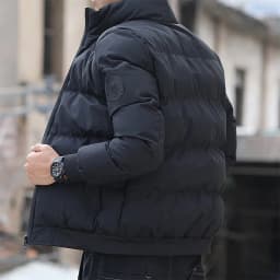 Men Cotton-Padded Jacket 2025 Winter Trend Tiger Head Logo Short Padded Men Jacket Thick Casual Padded Jacket Male Parkas M-5Xl