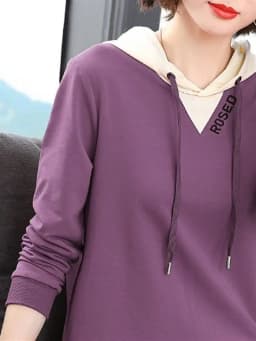 Spring Autumn Thin Hoodie Women's Long Sleeve Top Large Size Base Shirt Fake Two-Piece Comfortable Breathable Commute Style