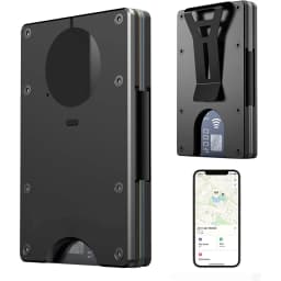 Smart Metal Wallet with Built-in Find My Tracker (iOS Only) RFID Blocking 12 Card Capacity Removable Cash Clip