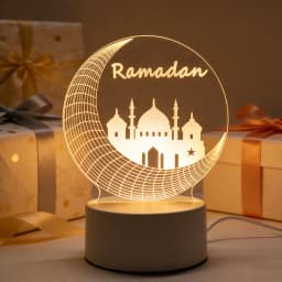 Eid Mubarak USB Operated 3D LED Night Light 2026 Eid Party Holiday Decoration Table Ornament Muslim Ramadan Decoration for Home