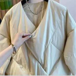 High-end Design Irregular Cotton Jacket Women Winter New Loose Zipper Womens Coat Basic V-neck Woman Outwear