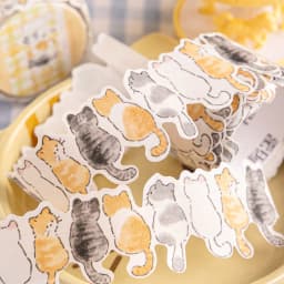 2m/roll Cute Cartoon Cat Tape DIY Scrapbook Background Decoration Album Envelope Diary Marking Stationery stickers