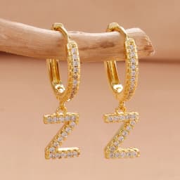 Nidin Hot Sale Initial A-Z Letters Mini Small Hoop Earrings Gold Color Zircon Jewelry Alphabet Fashion Christmas New Year Gift
